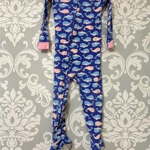 10/$25 • Carters Whale Print Zip Cotton Footed Sleeper
